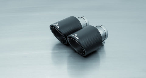 Remus Resonated Cat-Back System with 4x Carbon Tailpipes Ø 102mm Angled, Titanium Internals for Audi A1 8X / S1 2.0 TFSI 170 kW 2015-