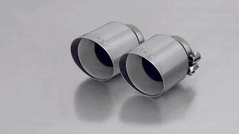 Remus Rear Silencer Left/Right with Integrated valves using the OE valve control system with 2 tail pipes Ø 102 mm angled, straight cut, chromed for BMW 1 Series F20/F21 LCI M140i 250 kW 2015-2019